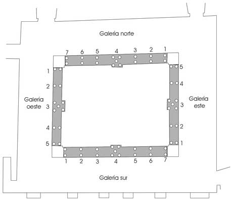 Plano del claustro de Sant Pere de Galligants en Girona